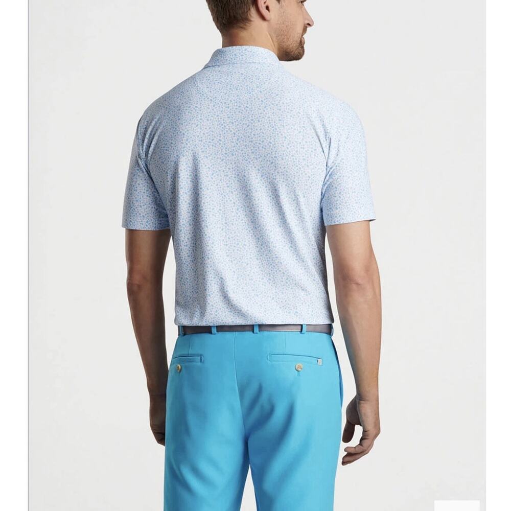 Peter Millar Men's White Cara Cara Textured Performance Crown Sport Polo Shirt - Picture 3 of 5